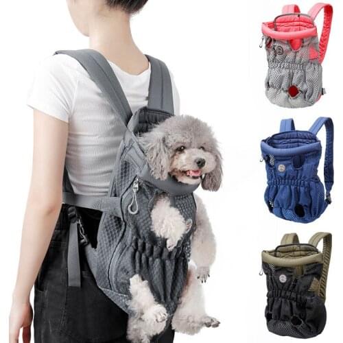 Pet backpack, dog shoulder and chest bag, breathable mesh dog bag, cat bag