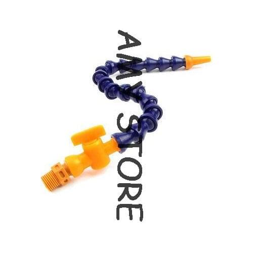 Dark Purple Plastic 1/4" BSPT Thread Round Nose Flexible Oil Cooler Coolant Pipe 33cm