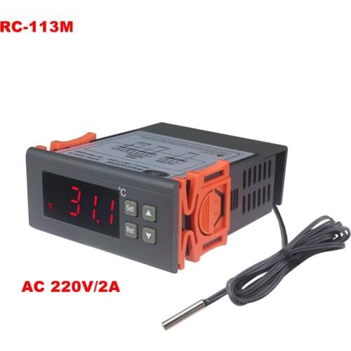 PID Thermostat Temperature Controller RC-113M 220V 2A With Temperature Sensor For Incubater Heating Enquipment