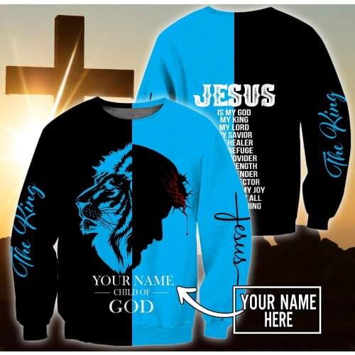Christian Jesus Mens Hoodie Custom Name 3D All Over Printed Unisex Sweatshirt For women Autumn Casual Pullover Zipper Streetwear