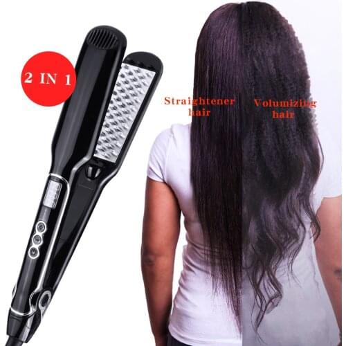 Fluffy Hair Straightener Hair Volumizing Iron Flat Iron Hair Straightener Digital Flat Iron with LCD Display Hair Styling Tools