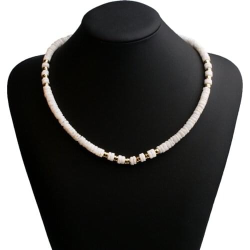 Women Popular Boho Pendant Necklace White Natural Small Pieces Ocean Shell Necklace Women Friends Gifts Summer Jewelry