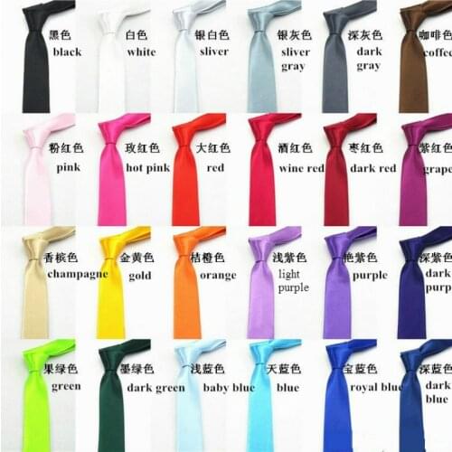1 piece pcs Fashion Leisure Slim Narrow Arrow Necktie Skinny Solid color Satin 5cm Brand Corbatas Tie for men