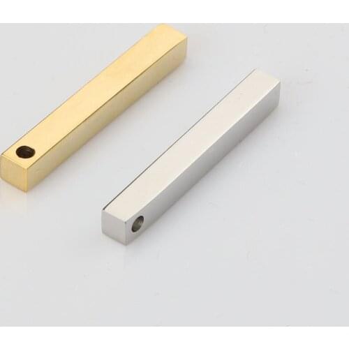 10Pcs 6*45mm Stainless Steel 3D Long column Pendant Accessories Charms DIY Necklace Hair dress For Women Jewelry Making