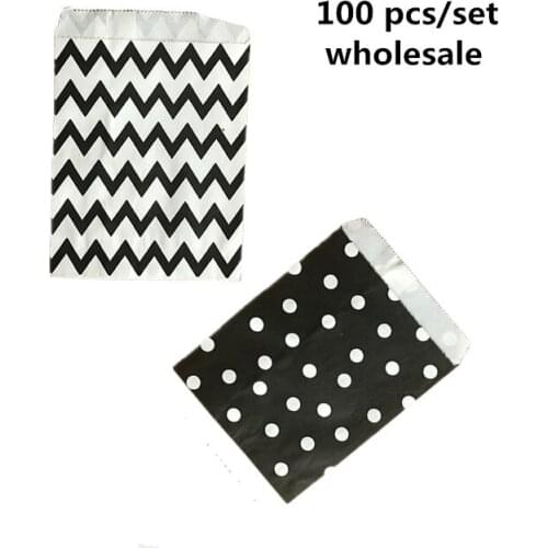 100pcs/set wholesale 4 styles Flat bag Snack Kraft Paper Bags food Paper Candy cookie bread bags kids gift paper bag hot sale