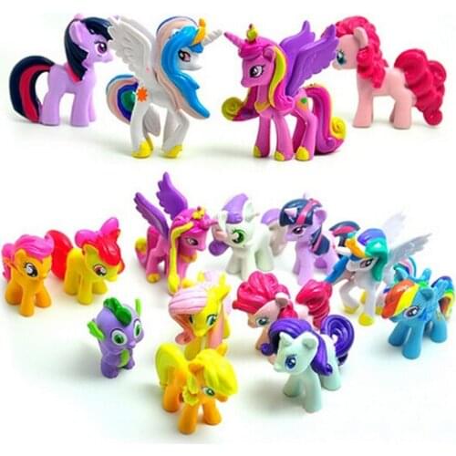 12pcs/lot Unicorn Horse Action & Toy Figures Toys & Hobbies Cartoon Horse Action Figure Toys
