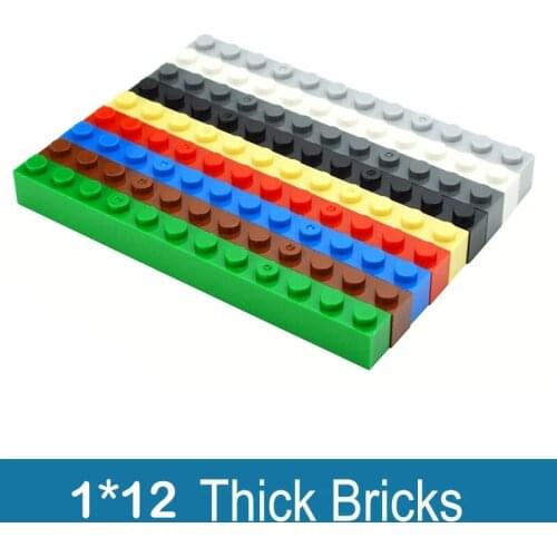 15pcs DIY Building Blocks 6112 Thick Figures Bricks 1x12 Dots Educational Creative Toys Compatible All Brands Toys For Children