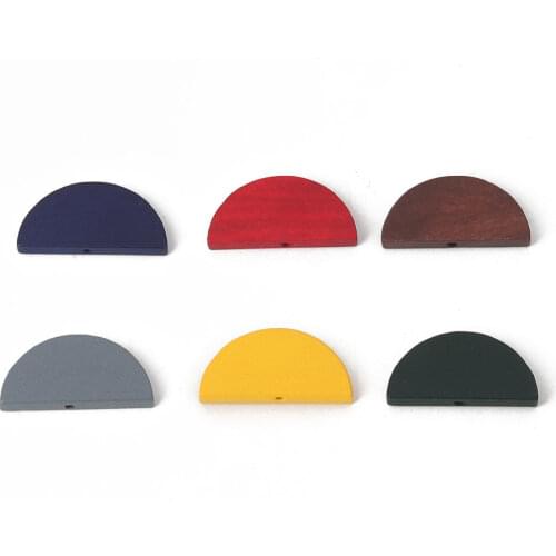 Doreen box Wood Spacer Beads Half Round 30mm(1 1/8") x 14mm( 4/8"), Hole: Approx 2mm, 30 PCs