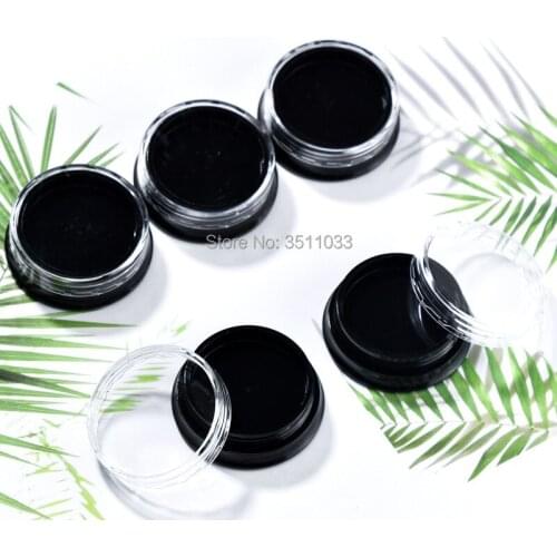 3g Mini Empty Cream Jar Black Refillable Cosmetic Container Sample Makeup Nail Art Decoration Refillable Vial Powder Jar Box
