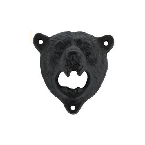 50pcs/lot DHL free shipping cast iron bear shaped hang wall mounted bottle opener