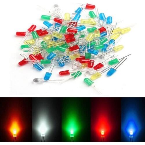 500Pcs/Bag 2 Pin 3mm LED Lights 3mm/ 5mm LED 3 MM Through Hole LED Diode