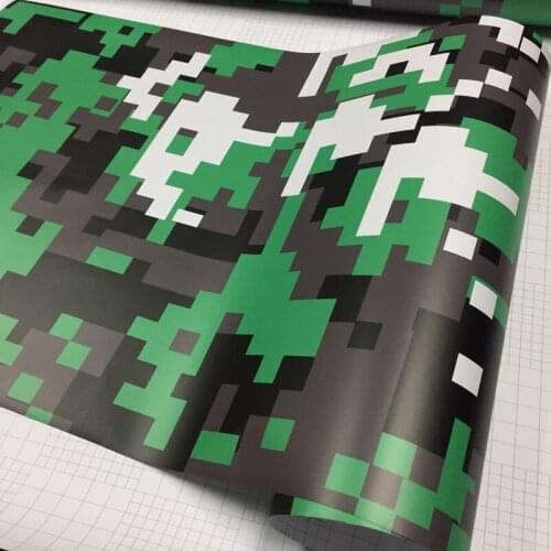 Black white green Camouflage Vinyl Film Adhesive Car Wraps Sticker With Air Free Bubble Car Truck Motorbike Wrapping Decal
