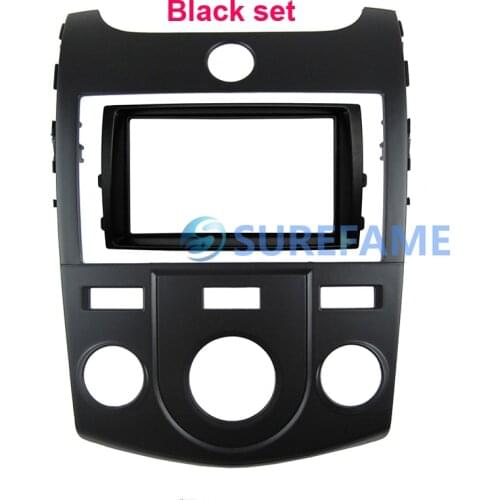 Double Din Car Trim Surround Panel for KIA Forte Cerato Manual DVD Refitting Frame Dash Mounting Kit Fascia Plate Bezel Cover