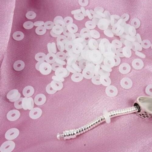 CHIELOY Elastic Ring Silica Gel Clips Charms Fit Original Brand Bracelet Bangle for Women Rubber Safety Stopper Bead DIY Jewelry