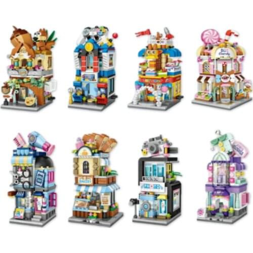 LOZ Mini Blocks City View Scene Coffee Shop Retail Store Architectures Models & Building Quiz Christmas Toy for Children 1645