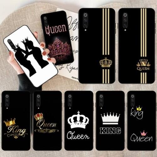 HOTCASHOP Couple King Queen Crown Phone Case for Xiaomi Mi Note 10 Lite Mi 9T Pro xiaomi 10 10 CC9 Pro 9SE