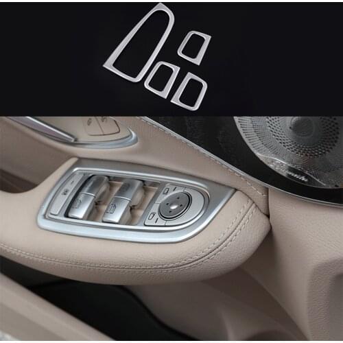 Chrome plate ABS Interior Door Armrest Cover Trim For Mercedes-Benz GLC Class X205 2016-2017 & C Class W205 2015-2017