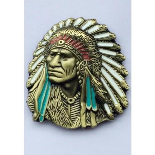 Broze Indian belt buckle JF-BY318suitable for 4cm wideth belt with continous stock