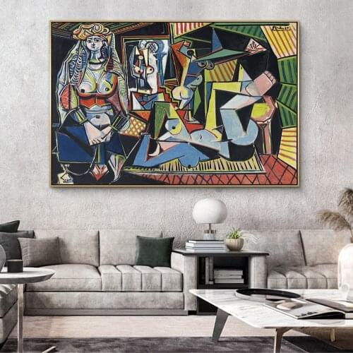 Pablo Picassos Les femmes d'Alger Canvas Paintings Reproductions Famous Artwork Canvas Art Posters And Prints Wall Art Pictures