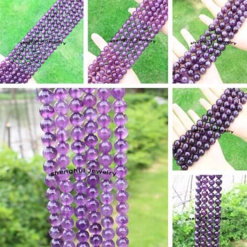 Natural Amethysts 6-16mm Round Loose Beads15"/38cm ,Beads For DIY Jewelry making !We provide mixed wholesale for all items