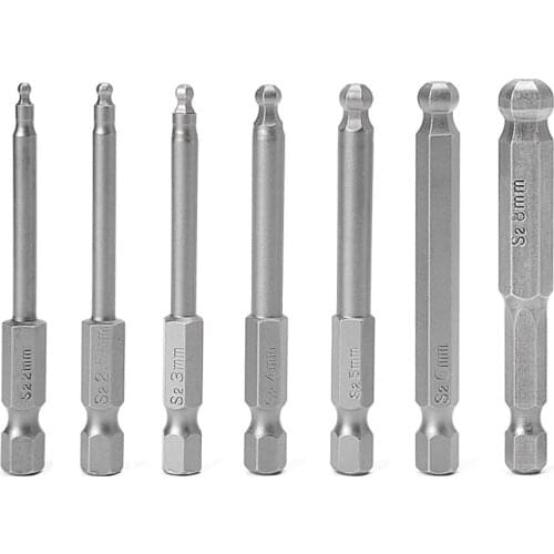 7 Pcs 65mm Magnetic Ball End Hexagon Head Hex Screwdriver Bits Drill Tools 2.5'' Screwdrivers Tools
