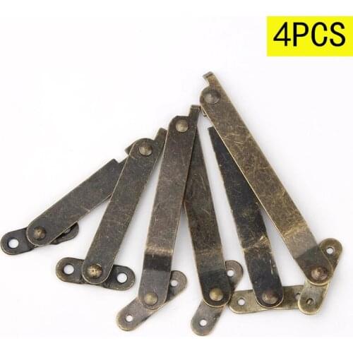 New Furniture Support Hinges 4PCS Antique Bronze Hinge for Wooden Tripod Support Cabinet Door Jewelry Box Hardware Accessories