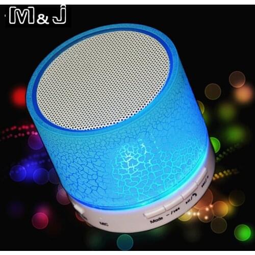 M&J A9 Portable Mini LED Bluetooth Speakers Wireless Small Music Audio TF USB FM Light Stereo Sound Speaker For Phone With Mic
