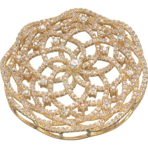 40mm*40mm Luxury Rhinestone Zircon Big Pendant For Pear-beads Necklace Charms Connector For Jewelry Making Fine Accessories Part