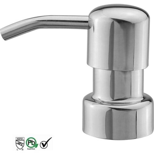 Polished 304 Stainless Steel Sink Liquid Soap Dispenser 17 OZ Bottle /3.15 Inch Threaded Tube for Thick Deck Installation
