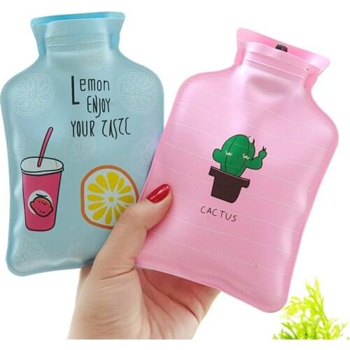 Mini Cartoon Pocket Warmer Bag Hand Warmer Water Bottle Hot Water Injection Pouch Lovely Bag for Hand Feet Winter Spring Warm