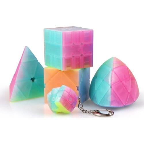 QiYi Five-piece Magic Cube SQ1 Mastermorphix Pyramid Skew Professional Toy Speed Game Cubes Puzzle Education Creativity