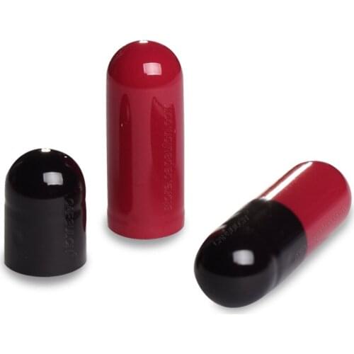 5000 pcs black & red empty gelatin Joined capsules,size 1 hollow empty capsule for filler machine