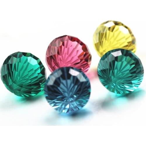 Colorful rarity chrysanthemum cut round shape brilliant cut crystal glass stone beads for jewelry making DIY loose stones