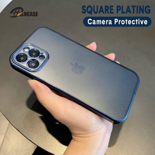 Luxury Square Plating Silicone Shockproof Phone Case For iPhone 11 12 Pro Max Mini X Xs XR 7 8 Plus SE 2 Ultra Thin Soft Cover