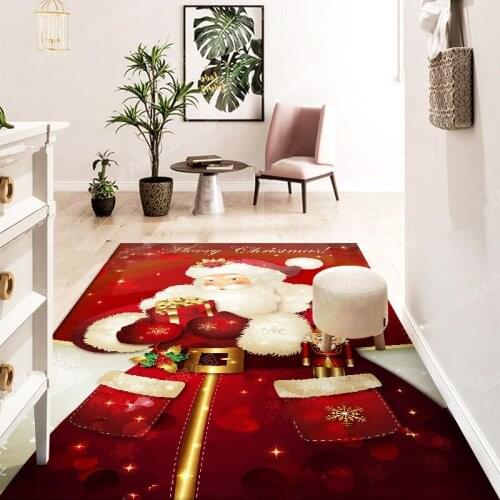 Merry Christmas Home Decor Carpets XMAS Indoor Decoractions Doormats New Year Bedroom Accessories Party Xmas Mat Rugs Tools Area