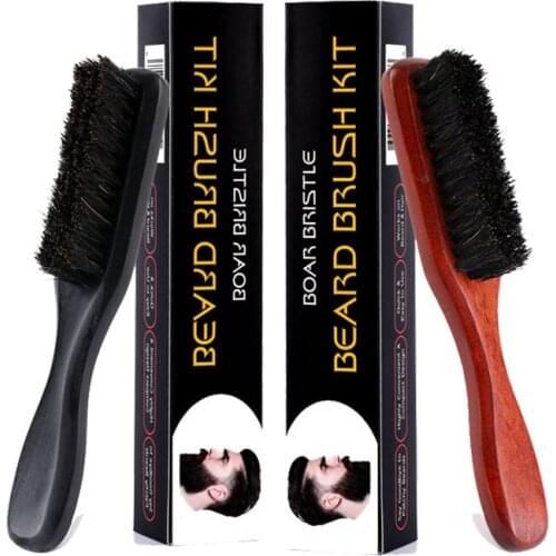 Beard Brush Wooden Handle Beard Grooming Brush Works with All Beard Balms Beard Oils Helps Softening Beard Promotes Beard Growth
