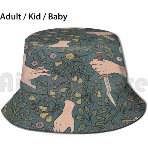 Take My Hands Sun Hat Foldable UV Protection Fairytale Hand Hands Pattern Enchanted Creepy Spooky Halloween Bell