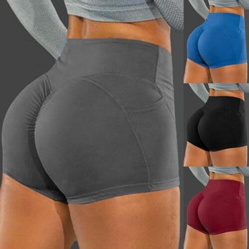 Yoga Sport Shorts Women High Waist Elasticated Seamless Fitness Leggings Push Up Training Running Tights Fitness Workout Shorts