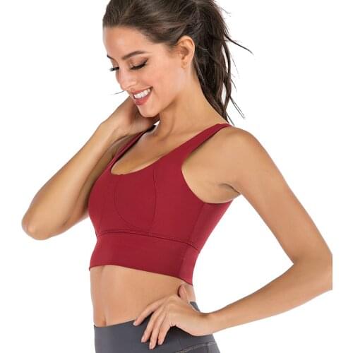 Backless Yoga Black Crop Top Gather Together Shock-proof Sports Underwear Fitness Women Gym Wear