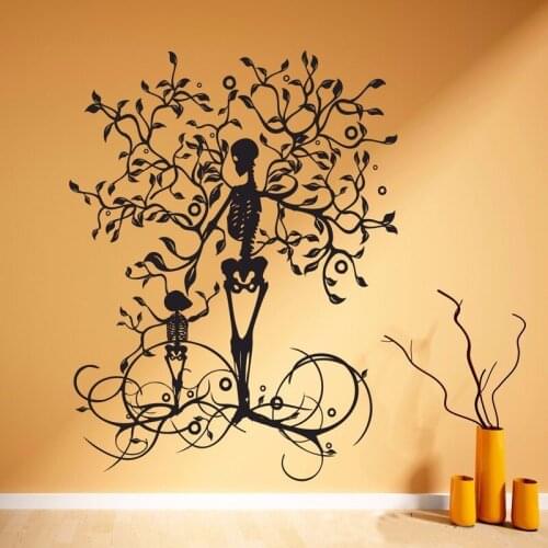 Halloween Decoration Skeleton Tree Wall Decal Removable Vinyl Wall Stickers For Kids Rooms Boys Bedroom Stickers Muraux A412