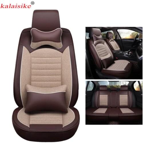 Kalaisike universal Leather plus Flax car seat covers for Geely all model Emgrand X7 Geely Emgrand EC7 EC9 EC8 auto accessories