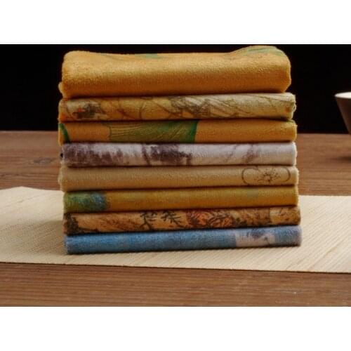 Vintage Chinese Style Suede Kung Fu Tea Towels Table Mat Placemat Mug Pads Kitchen Tea Accessories Decor Teapot Napkin LA600