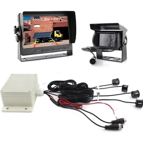 Waterproof 24V 7 Inch Backup Camera Truck Car Parking Sensor System