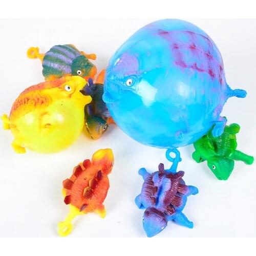 Children Funny Blowing Dinosaur Toys Anxiety Stress Relief Inflatable Dinosaur Balloon Squeeze Ball Kids Novelty Party Gift