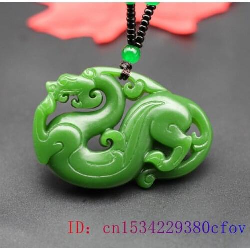 Green Jade Pixiu Pendant Men Gifts Carved Jewelry Women Charm Amulet Natural Chinese Necklace Fashion