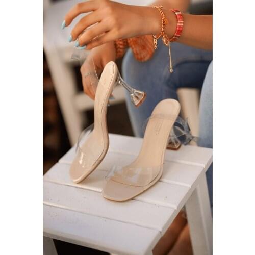 Women 8cm PVC Transparent Pumps Sandals Perspex Heel Stilettos High Heels Point Toes Womens Party Shoes Nightclub Pump 35-41