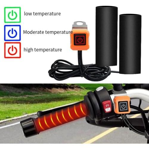 1 Set Motorcycle 12V 3-Gear Heated Hand Pads Electric Handlebar Sleeves Sticker L Bracket Fixing Handlebar accessories new