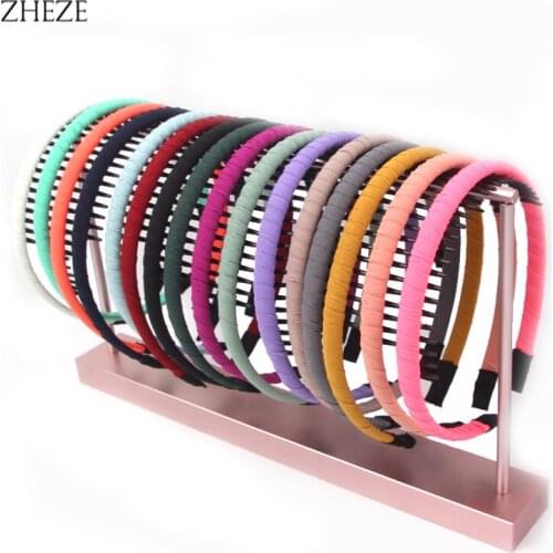 2Pcs/Lot Solid Color Fabric Winding Headband Women Simple Style Hairbands Fashion Hair Accessories