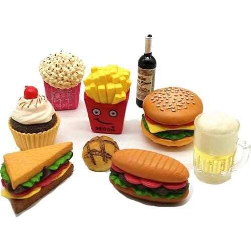 3pc Hamburg Snacks Mini Food Miniatura Fairy Garden Ornament Craft Decor Miniature Dollhouse Home Decoration DIY Accessories