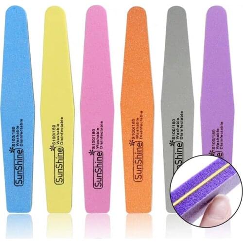 10pcs/lot #100/180 Rhombus Double Side Nail files buffer Polishing Grinding Manicure Pedicure Nail Buffers File Tools